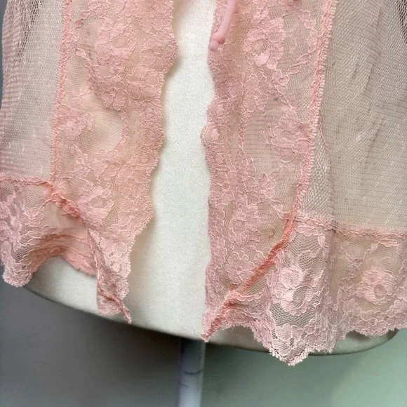 Vintage USA Y2K Babydoll Coquette Mesh Lace Camisole Teddy Chemise Top Peignoir - Picture 16 of 16